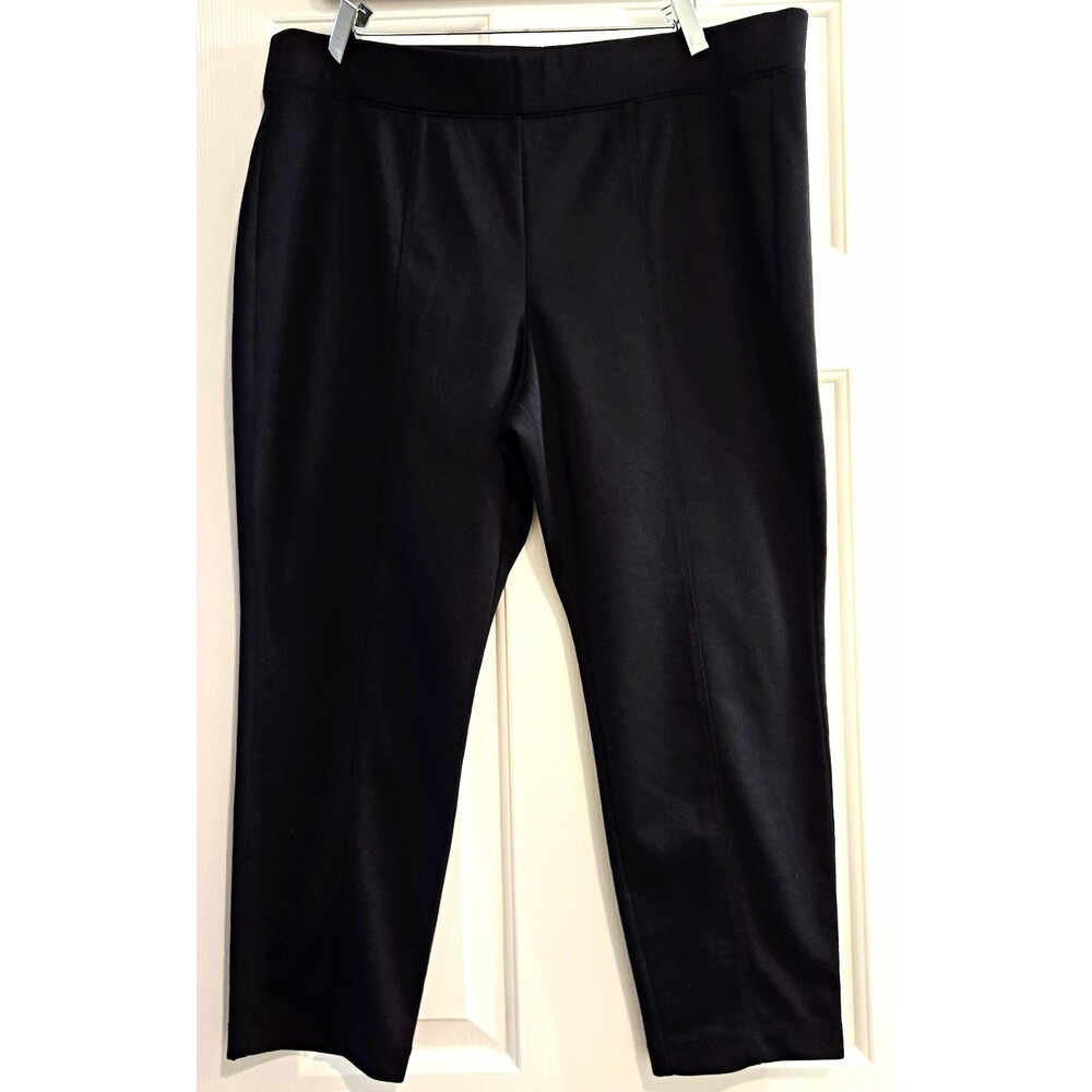 Croft & Barrow Petites Black Pull-On Straight Leg Pants PXL Tummy Control Short